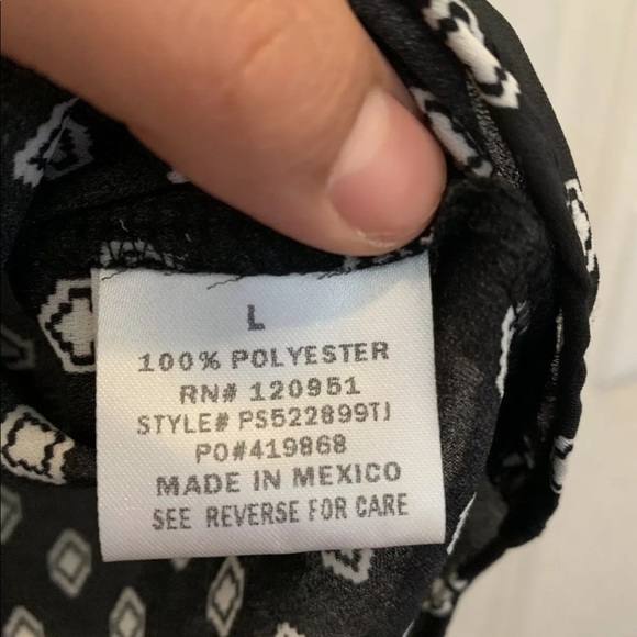 PINK ROSE Black & White Large Blouse - Picture 4 of 5